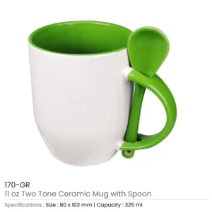 Ceramic Mugs with Spoon - Image 4