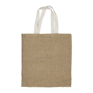 Jute Bags with White Handle