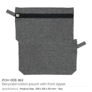 Cotton Pouch with front Zipper - Image 4