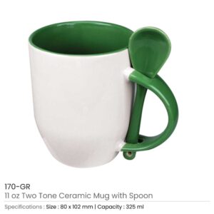 Ceramic Mugs with Spoon - Image 7