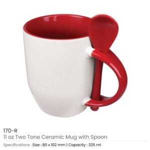 Ceramic Mugs with Spoon - Image 11