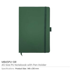 A5 PU Notebooks with Pen Holder - Image 17