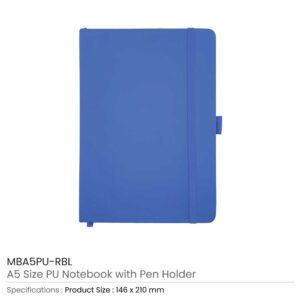 A5 PU Notebooks with Pen Holder - Image 8
