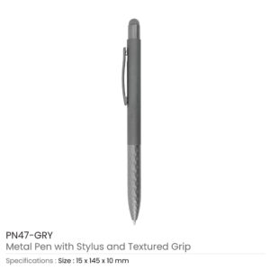 Stylus Metal Pens with Textured Grip - Image 7