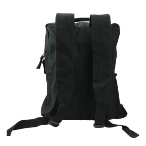 Black Cotton Backpack with Zipper Closure - Image 13