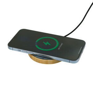 Bamboo Wireless Charger 15W Fast Charging & LED Logo - Image 3
