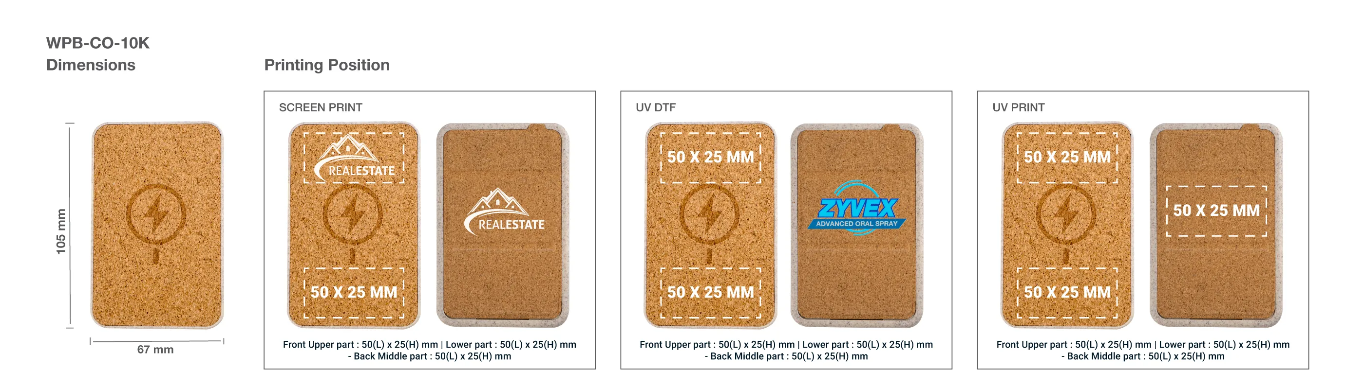 Cork MagSafe Wireless Powerbank Printing Details