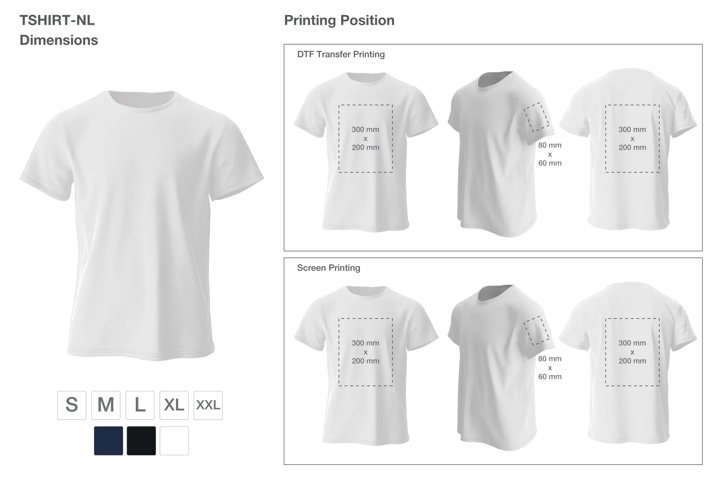 Nextt Level Bio-Washed Round Neck T-Shirt Printing Details Nextt Level Bio-Washed Round Neck T-Shirt Printing Area Details