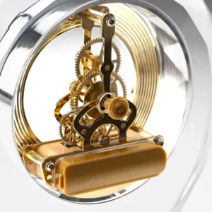 Round Crystal Clock Awards with Oval Glass Base in Box - Image 5