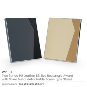 Two-Toned PU Leather Awards with Aluminum Frame & Stand – B5 Size in Luxury Box - Image 6