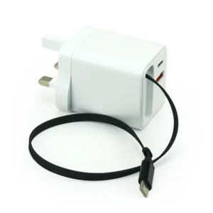 80W GaN Fast Charger Adaptor with Retractable Built-in Type-C Cable - Image 4