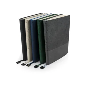Soft PU Cover Notebooks in A5 Size with Metal Plate Bookmark