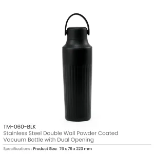 Dual Opening SS Bottles, Double-Wall Insulated Body, Powder Coated, 500ml - Image 10