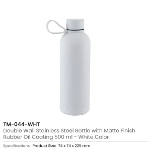 Stainless Steel Water Bottles 500ml – Double Wall, Matte Finish, Soft-Touch Rubber Coating - Image 8