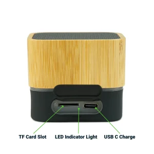Cube Bamboo Bluetooth Speakers V5.0 - Image 3