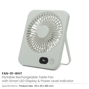 Rechargeable Table-Top Fan with Rotating Desk Stand, Compact & Portable, Type-C - Image 5
